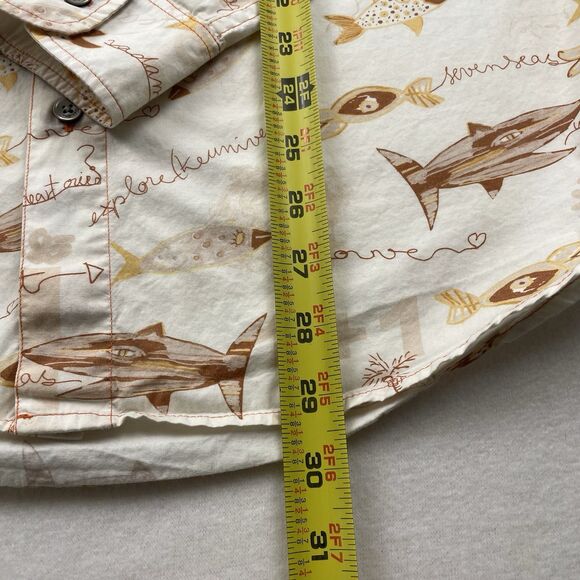 Desigual Mens Dress Button Up Shirt Trout Print Cream-M - Picture 8 of 12